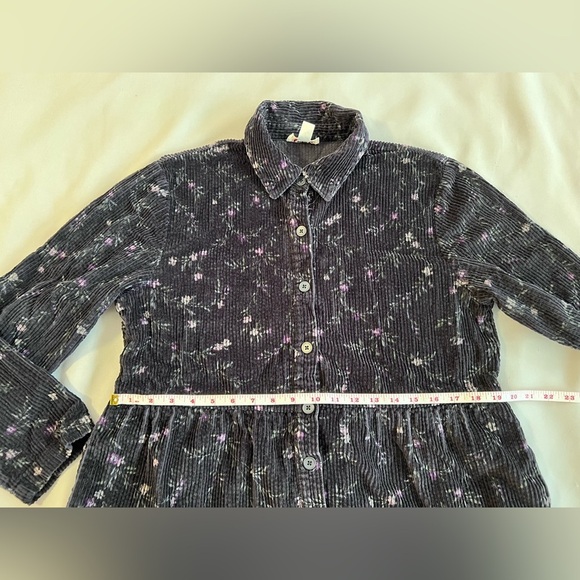 Talbots Black corduroy maxi/midi length dress long sleeve button up women 14P - Picture 5 of 10